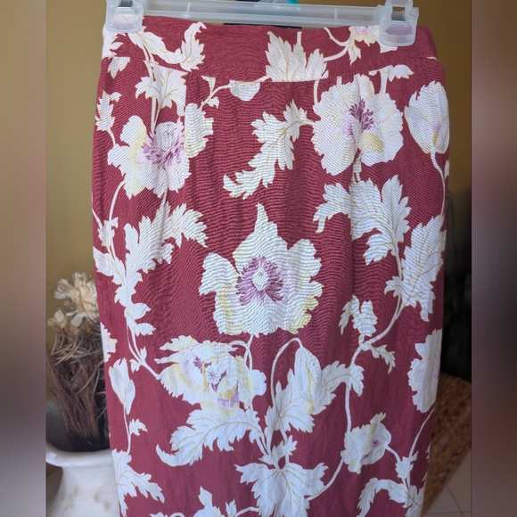 Posse Emma Floral Print High-Waisted Linen Midi Skirt XS - Picture 3 of 13